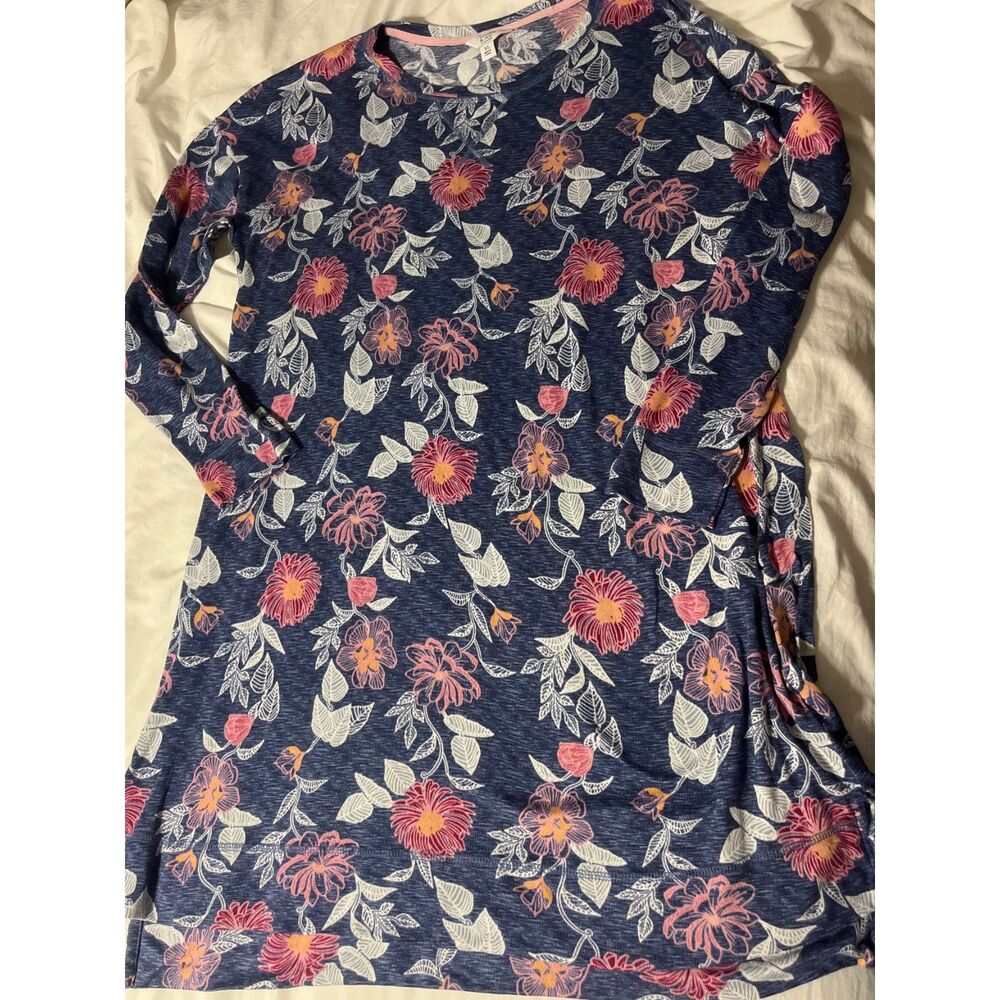 womens fall tunic dress floral long sleeve size xlarge crown & ivy